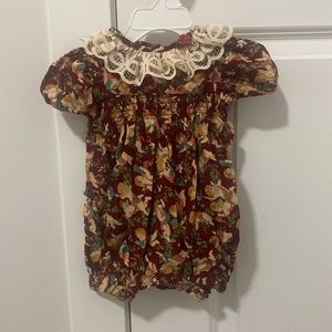 Vintage Allison Ann baby girl Christmas  romper